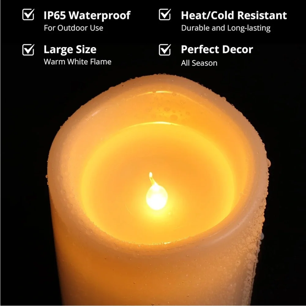 NURADA Large Outdoor Flameless Candles 6